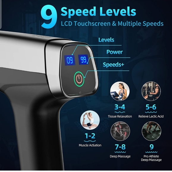 Massage gun with 12 heads - Picture 7 of 11